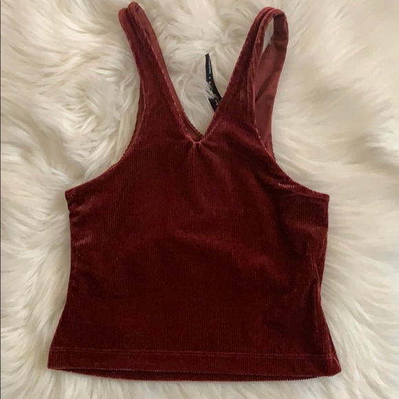 Out From Under Brown Corduroy Sleeveless Crop Top - Picture 3 of 4